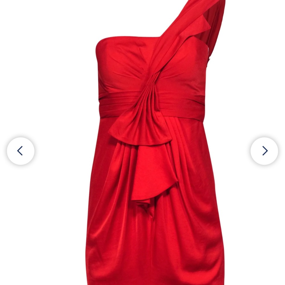 BCBG Maxazria - Ruby Red One-Shoulder Mini Dress